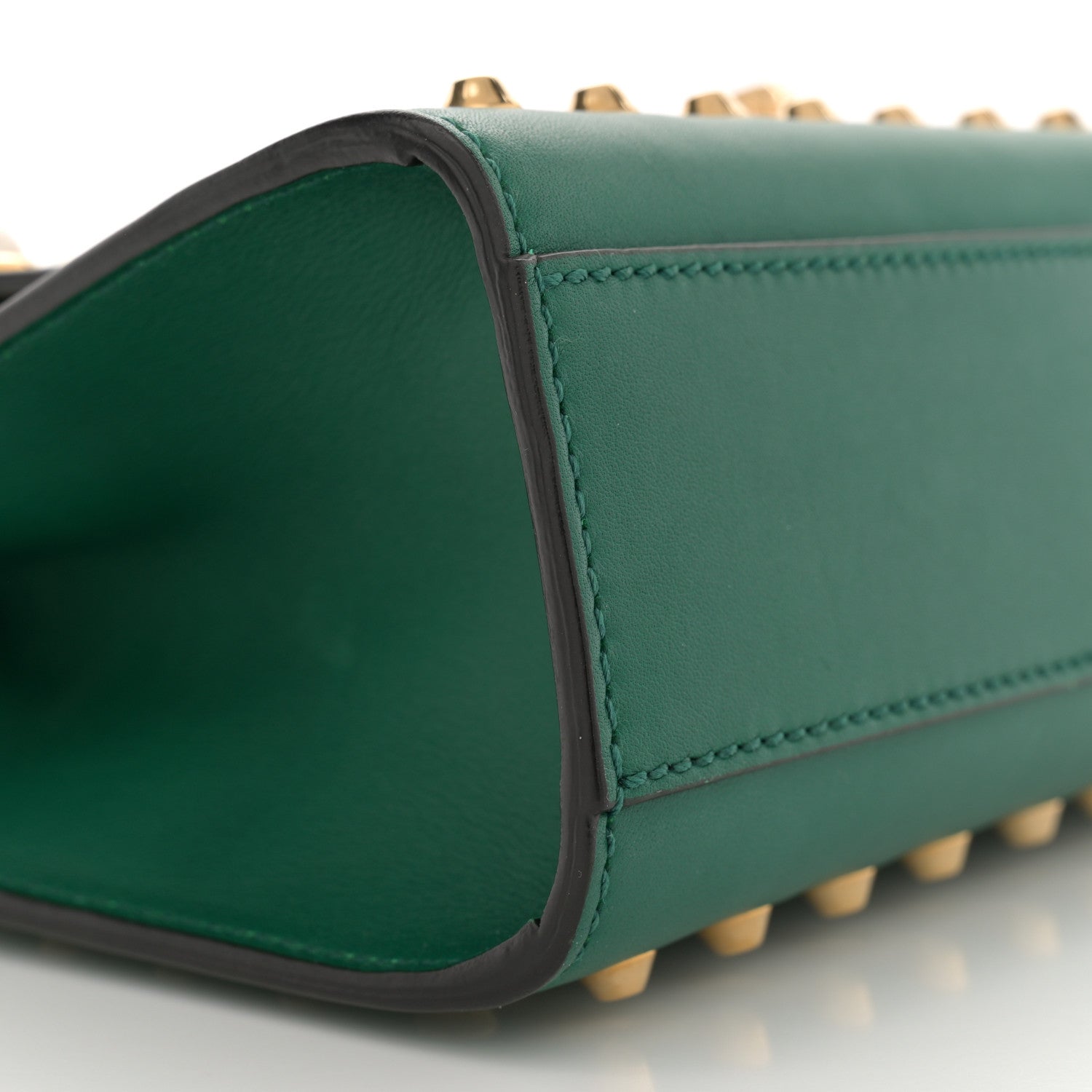 Gucci Calfskin Studded Small Padlock Shoulder Bag Emerald 9 of 13