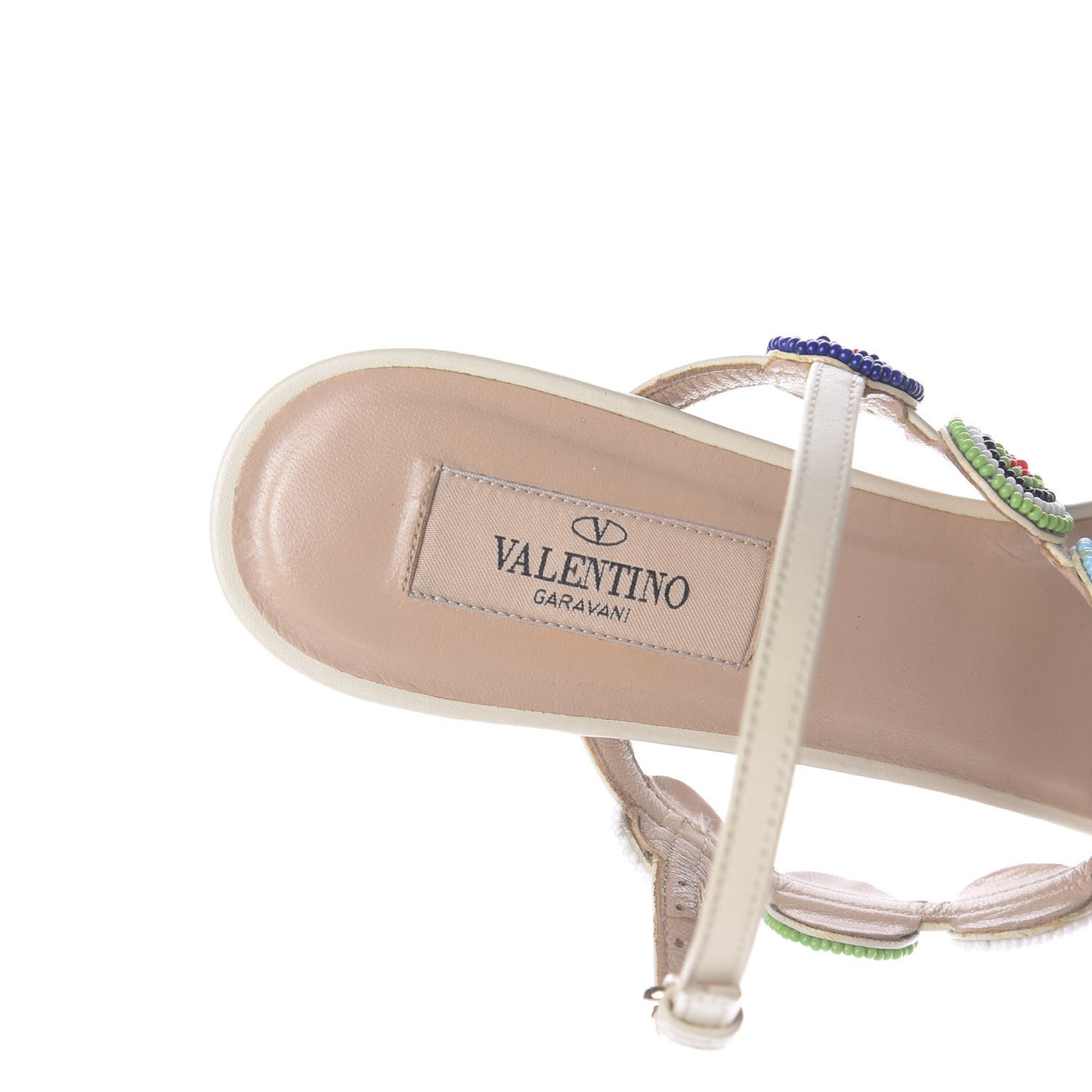 Nappa Beaded Medallion Sandals 37.5 White