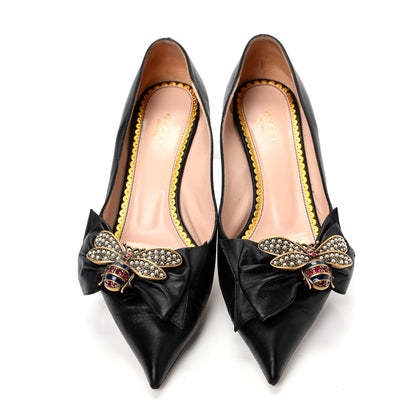 Gucci Nappa Queen Margaret Low Heel Pumps 39.5 Black 5 of 10