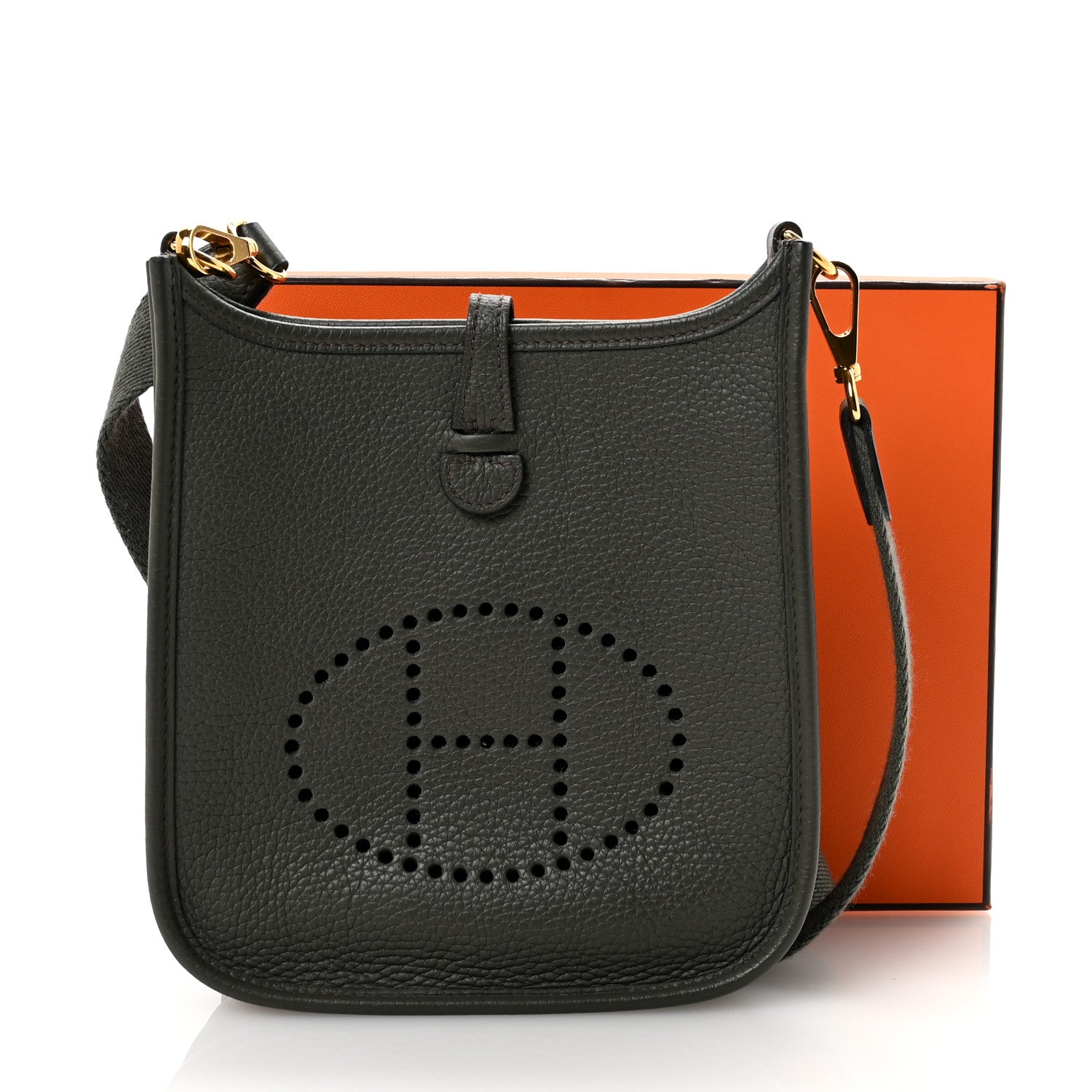 Hermes Taurillon Clemence Evelyne TPM Vert De Gris 10 of 10