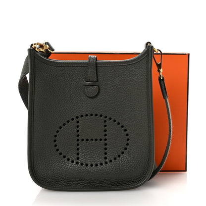 Hermes Taurillon Clemence Evelyne TPM Vert De Gris 10 of 10