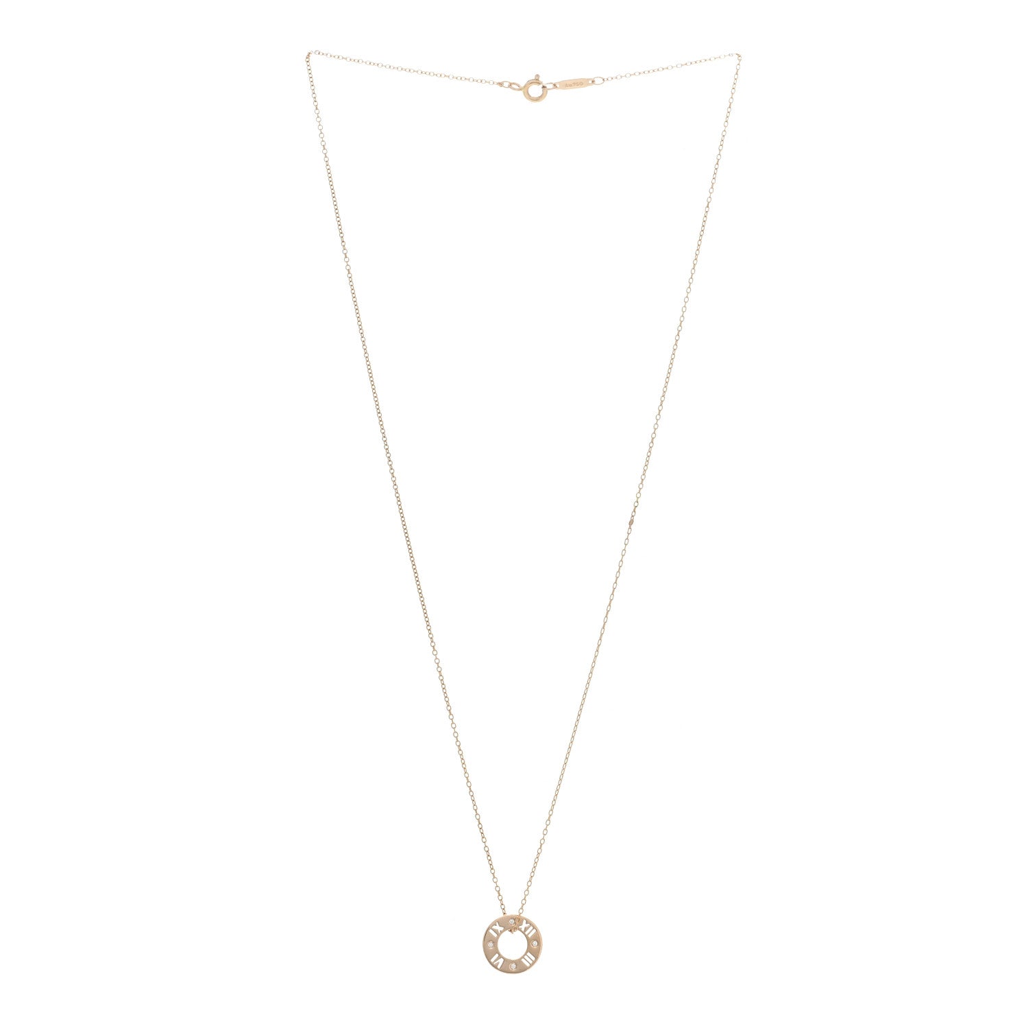 Tiffany 18K Rose Gold Diamond Atlas Pierced Pendant Necklace 6 of 11