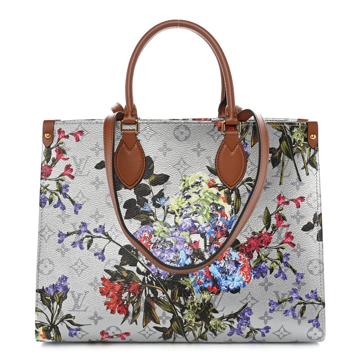 Metallic Monogram LV Garden OnTheGo MM Silver