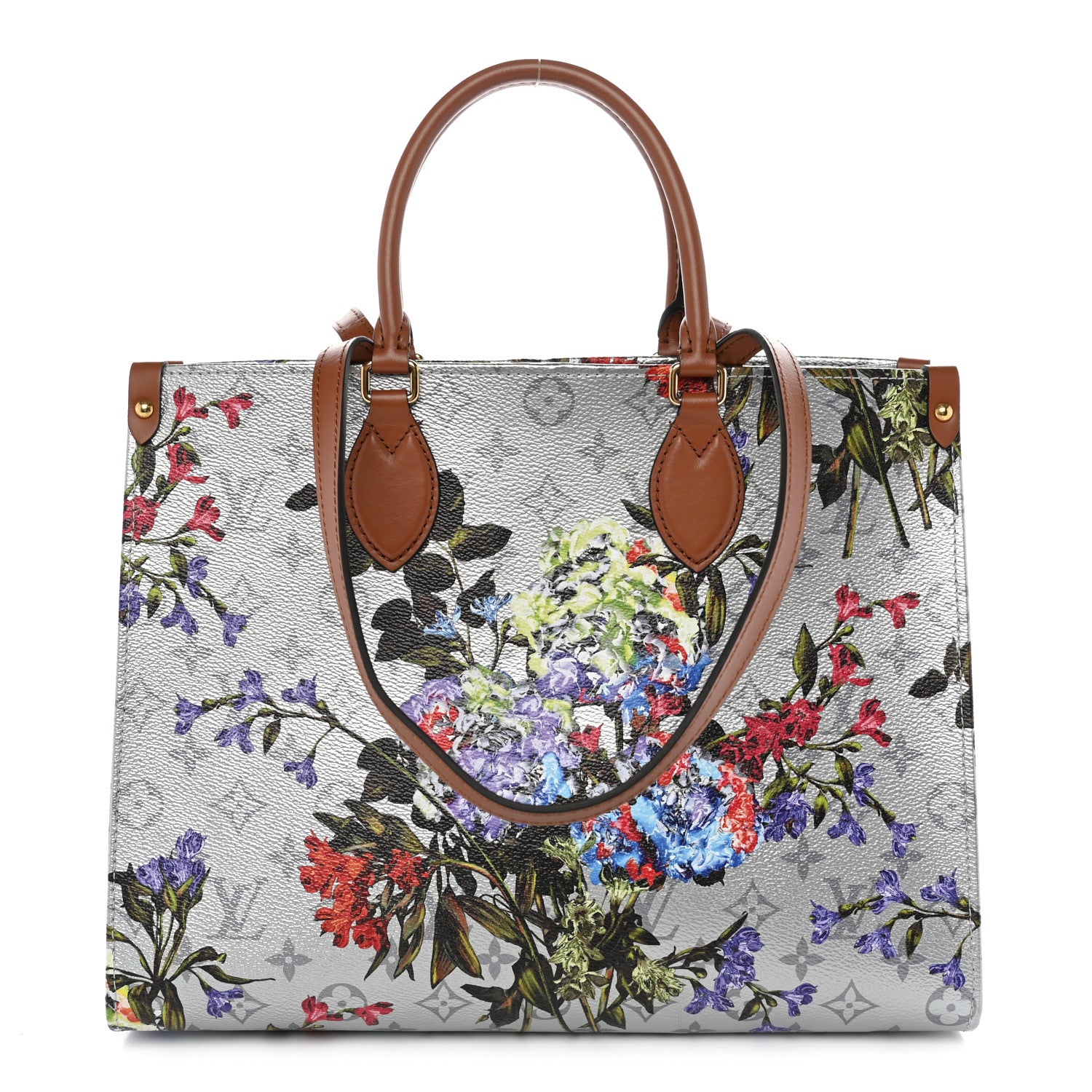Louis Vuitton Metallic Monogram LV Garden OnTheGo MM Silver 1 of 9