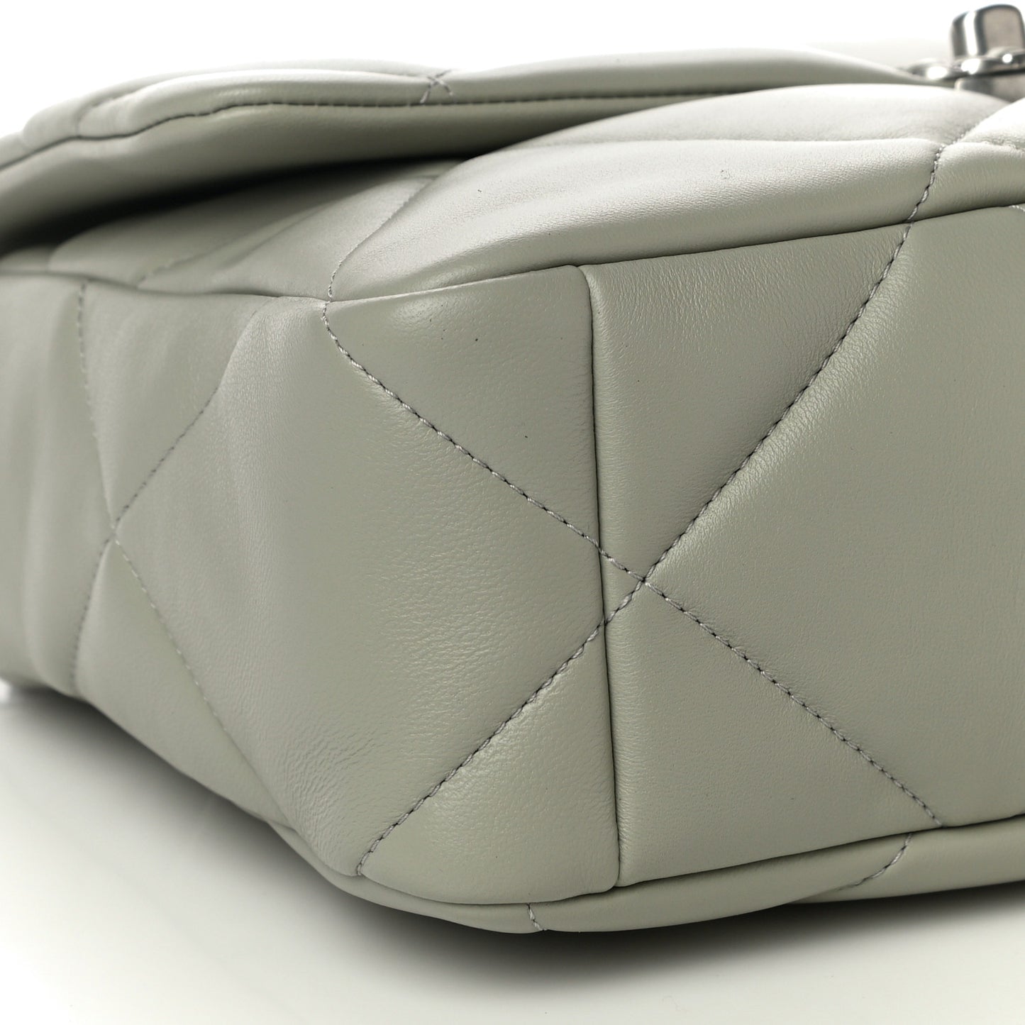 Lambskin Quilted Large Chanel 19 Flap Grey