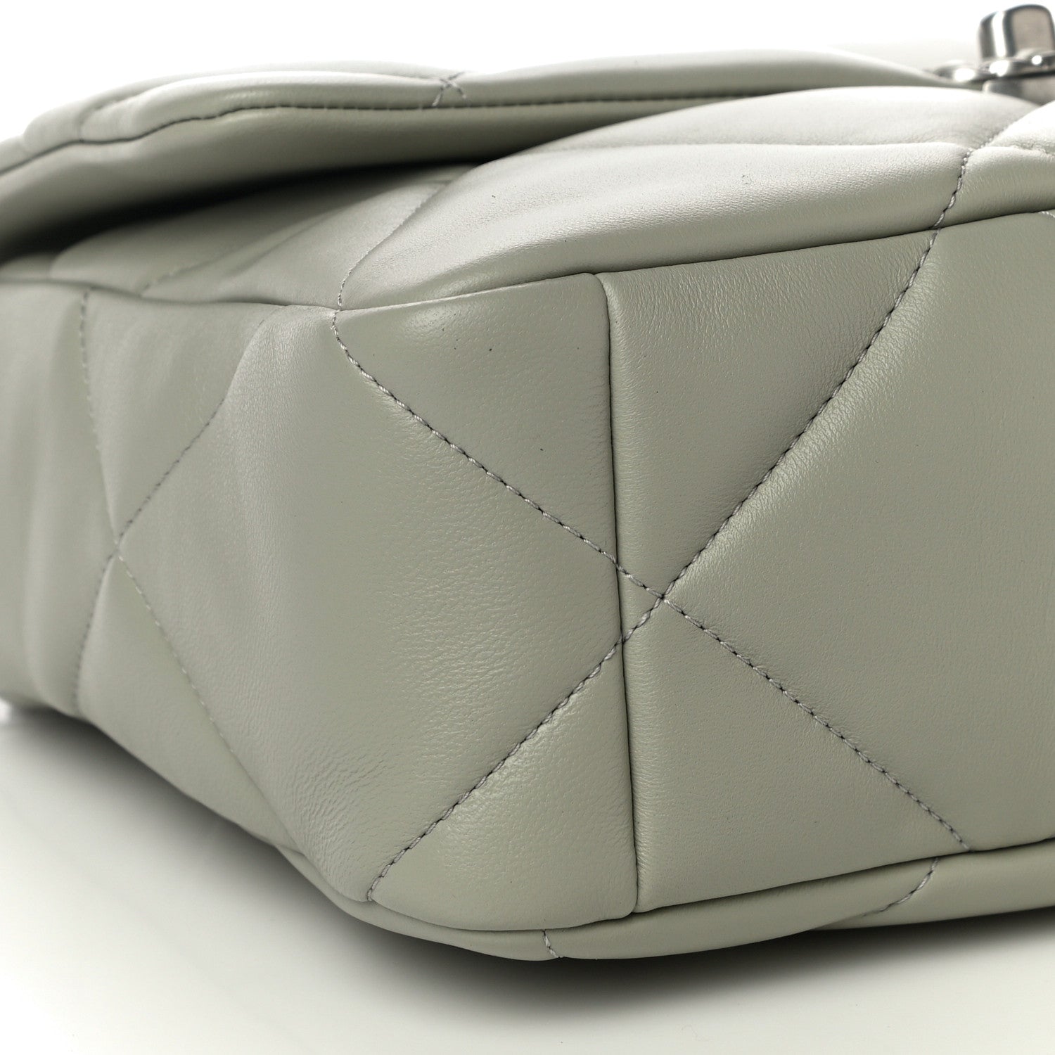 Chanel Lambskin Quilted Large Chanel 19 Flap Grey 9 of 10