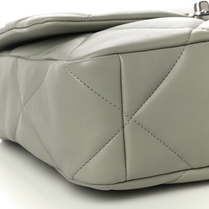 Chanel Lambskin Quilted Large Chanel 19 Flap Grey 9 of 10
