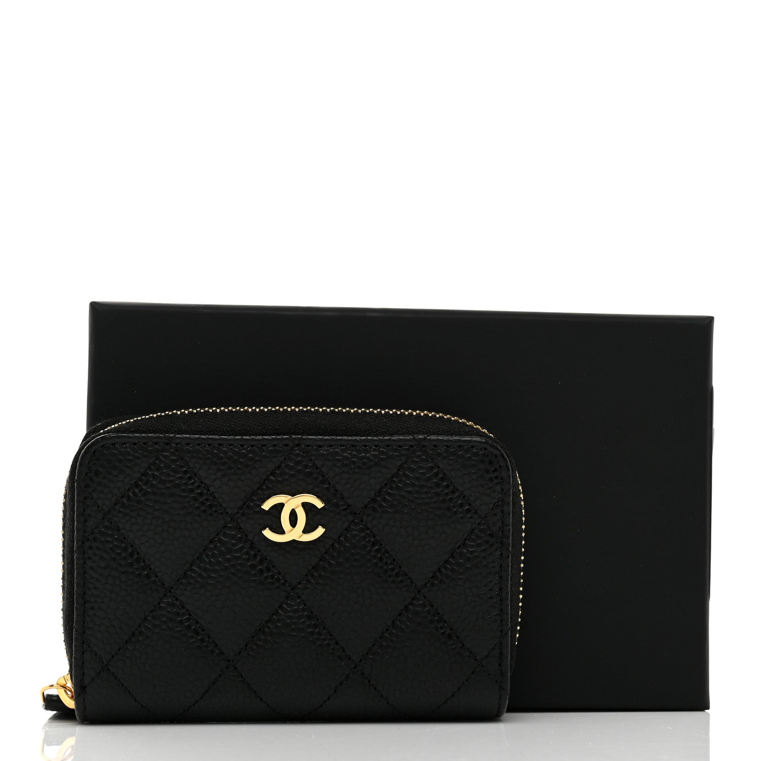 Chanel Caviar Quilted Zip Coin Purse Black 8 of 8