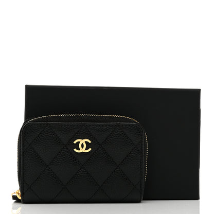 Chanel Caviar Quilted Zip Coin Purse Black 8 of 8