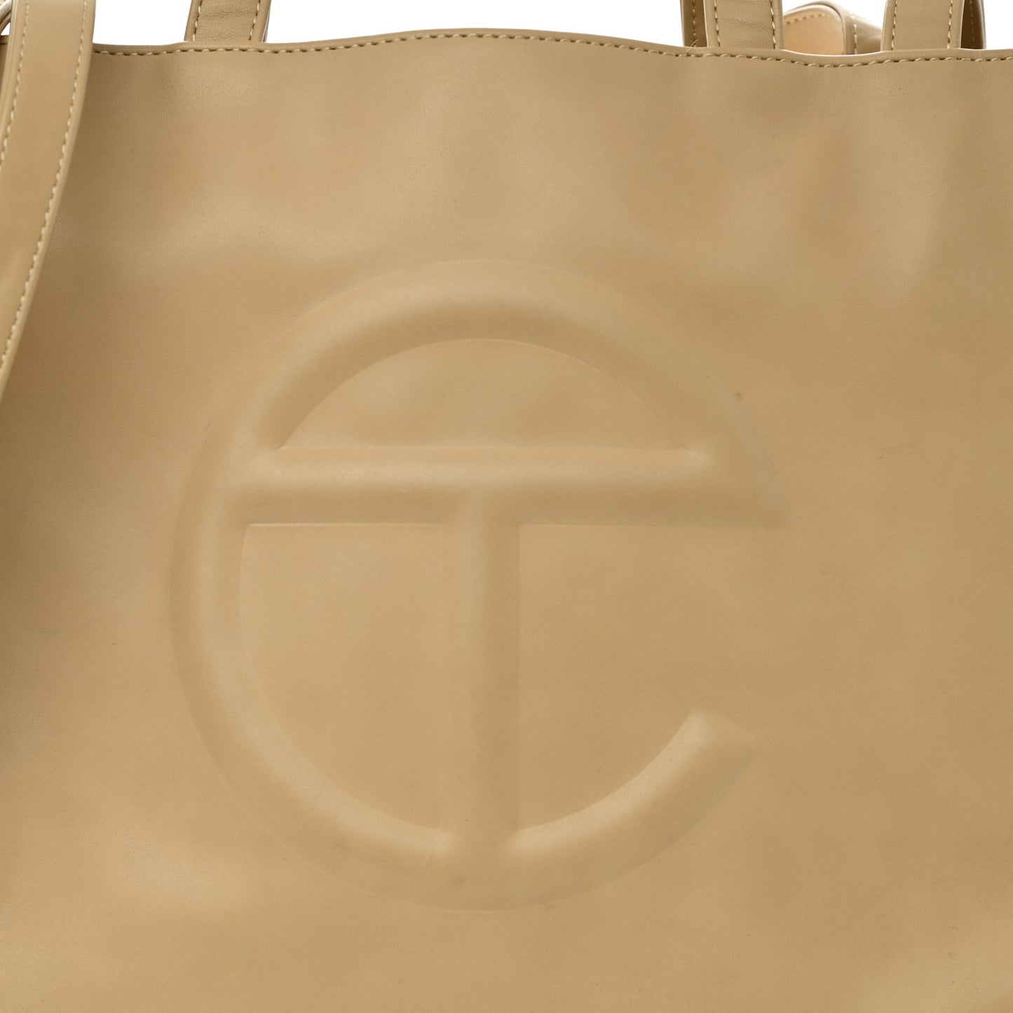Vegan Leather Medium Shopping Bag Cream