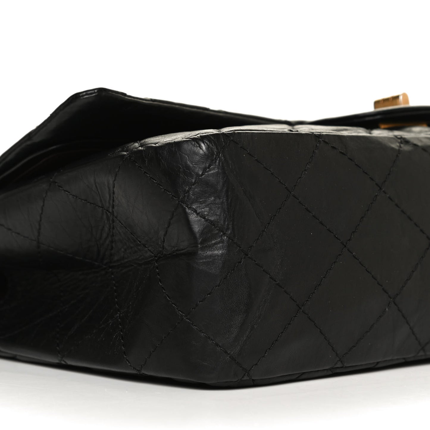 Aged Calfskin Quilted 2.55 Reissue 227 Flap Black