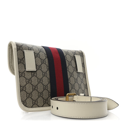 Gucci GG Supreme Monogram Web Small Ophidia Belt Bag 100 40 Beige Ebony White 3 of 10