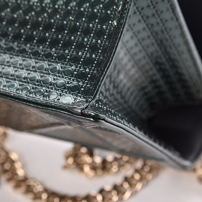 Christian Dior Metallic Patent Micro-Cannage Medium Diorama Flap Bag Malachite Green 14 of 14