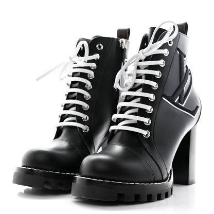 Louis Vuitton LOUIS VUITTON Patent Calfskin Monogram Star Trail Ankle Boots 37 Black 3 of 7