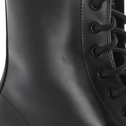 Balenciaga Calfskin Womens Strike 20mm Lace Up Boots 38 Black 11 of 12
