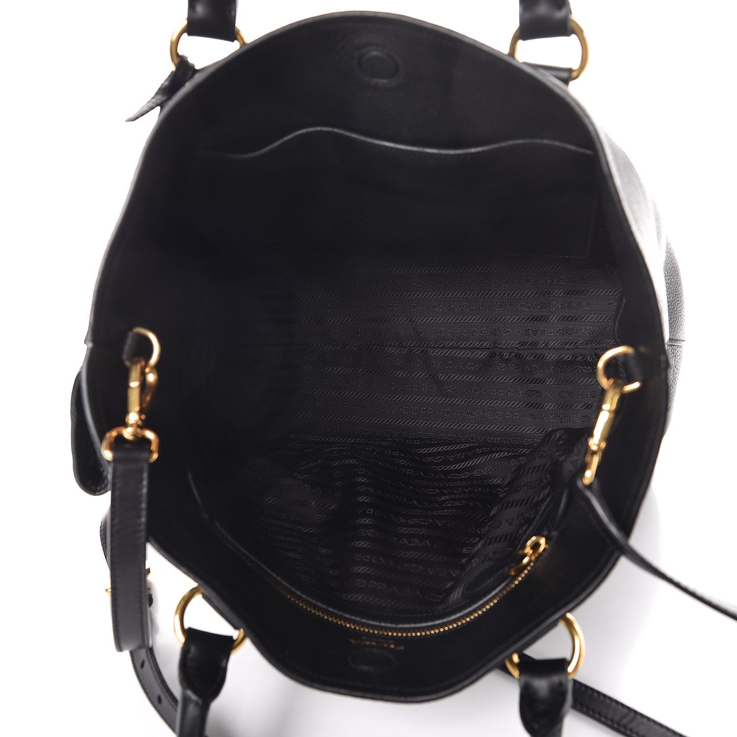 Prada Vitello Daino Tote Black 5 of 8