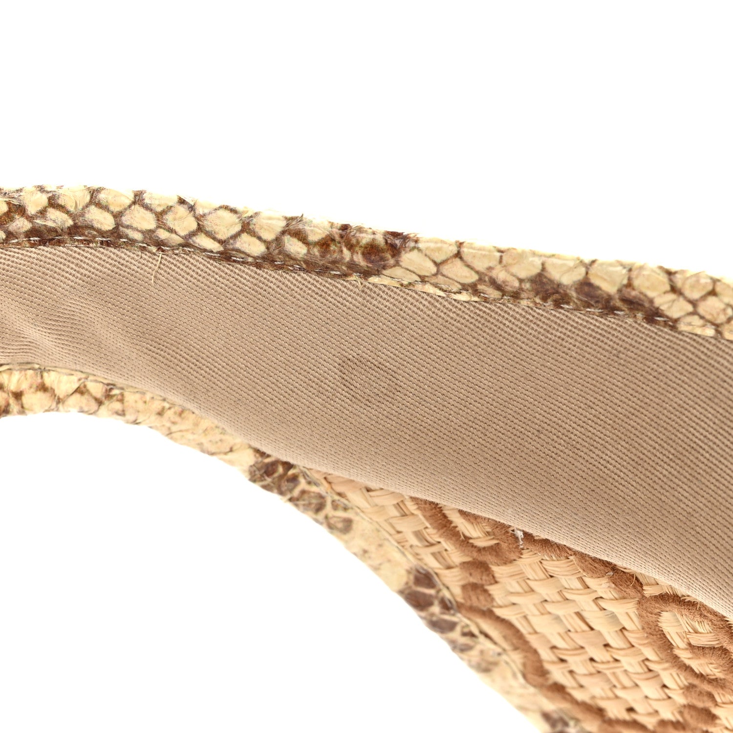 Gucci Raffia Cobra GG Embroidered Afraa Visor M Beige 7 of 8