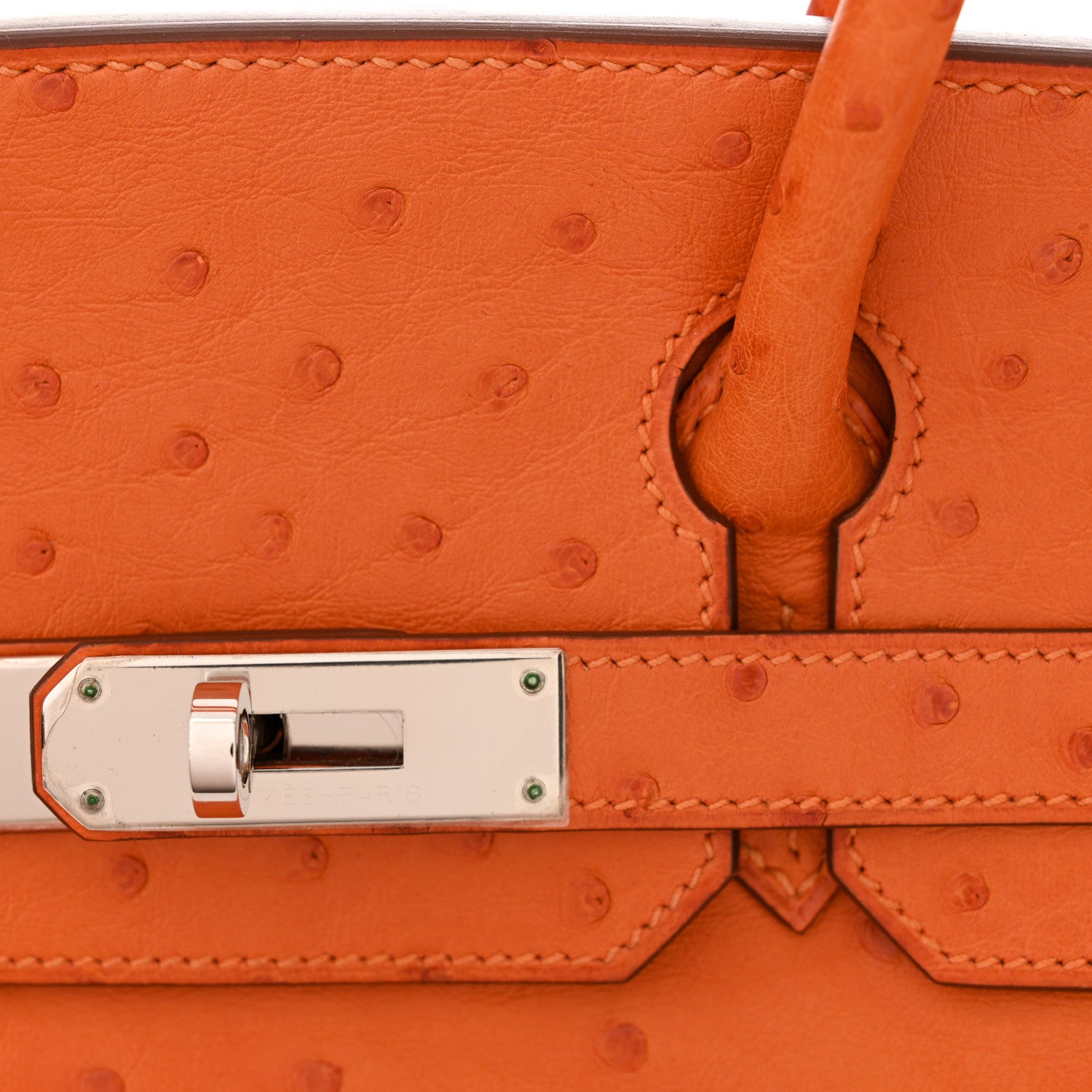 Hermes Ostrich Birkin 30 Orange 13 of 16