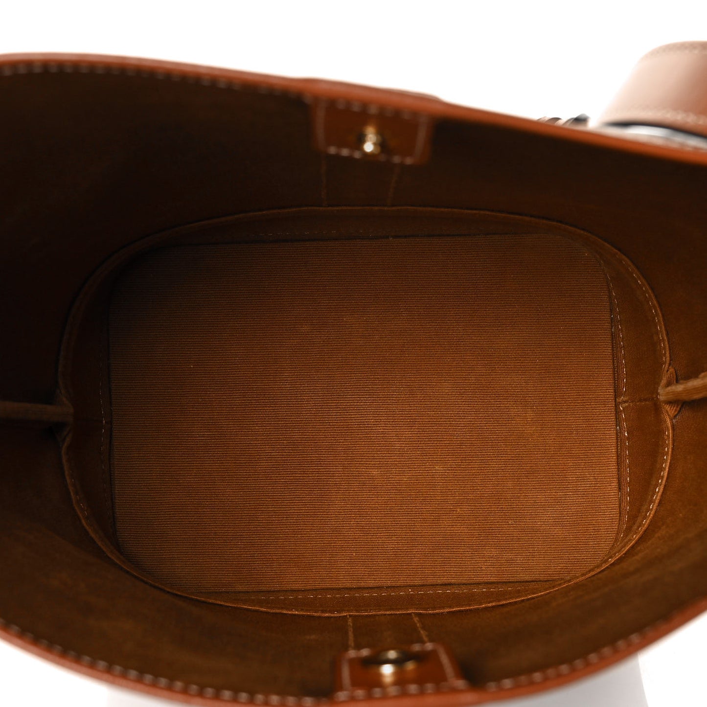 Triomphe Canvas Calfskin Small Bucket Bag Tan
