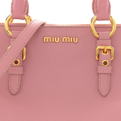 Miu Miu Goatskin Madras Bowling Bag Rosa 7 of 10