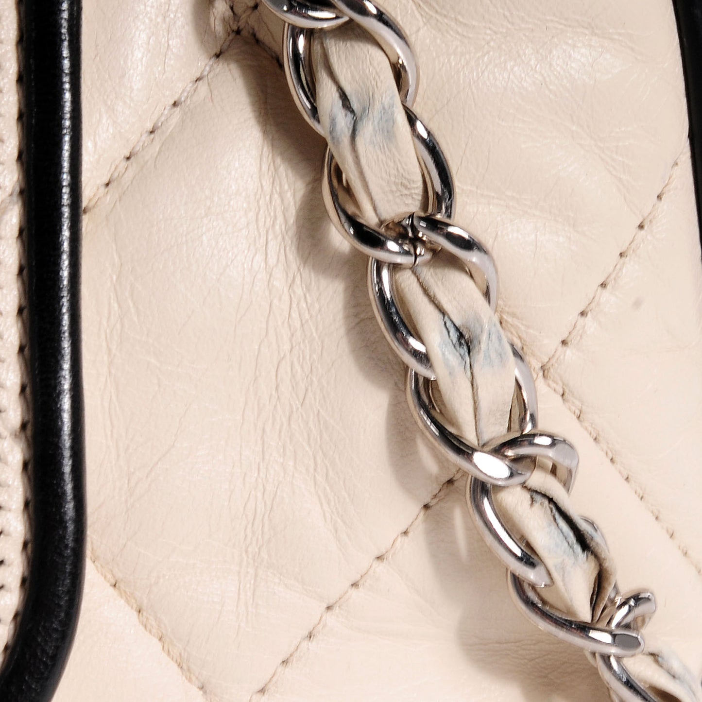 Lambskin Quilted East West Accordion Flap Ivory