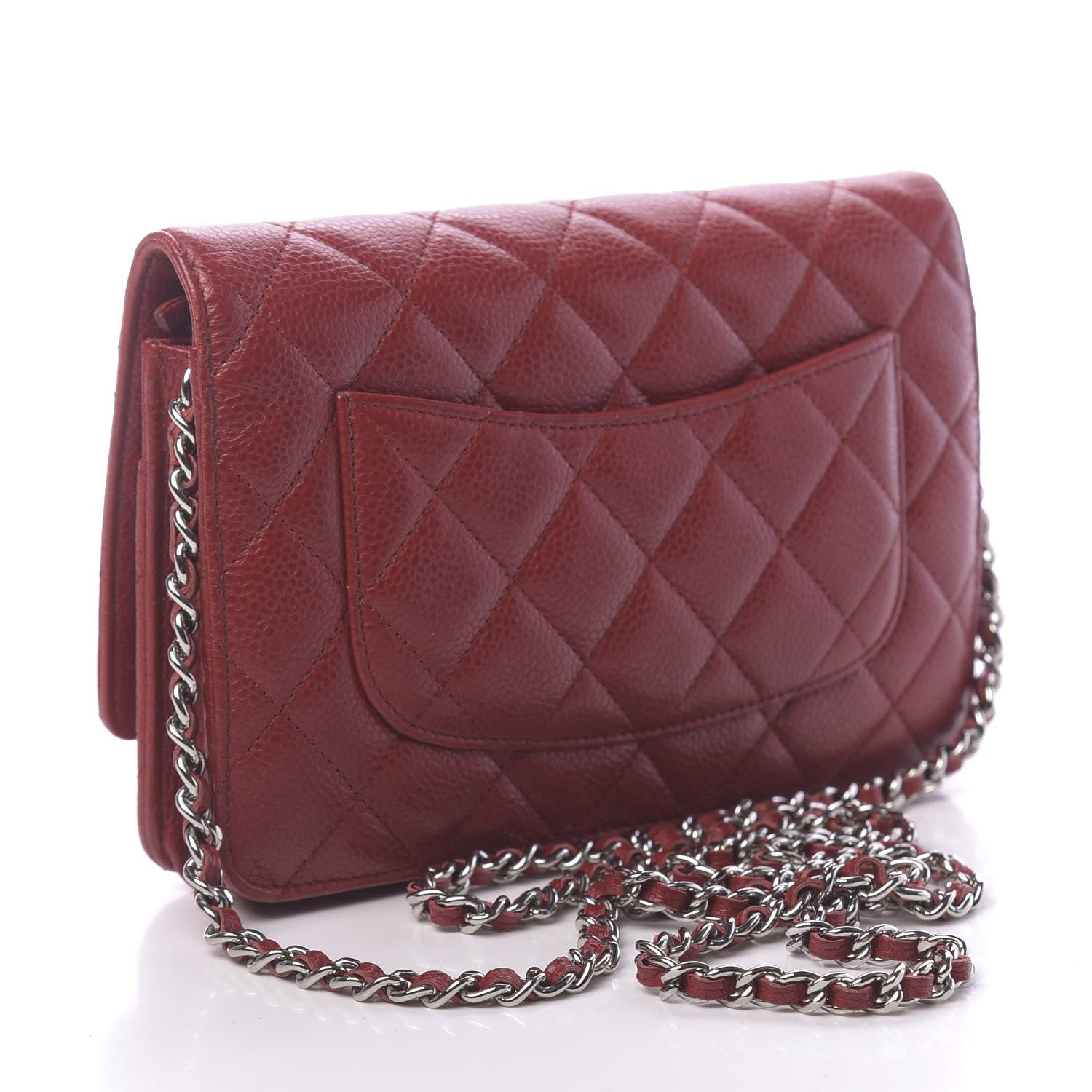 Chanel Caviar Quilted Wallet on Chain WOC Red 3 of 11