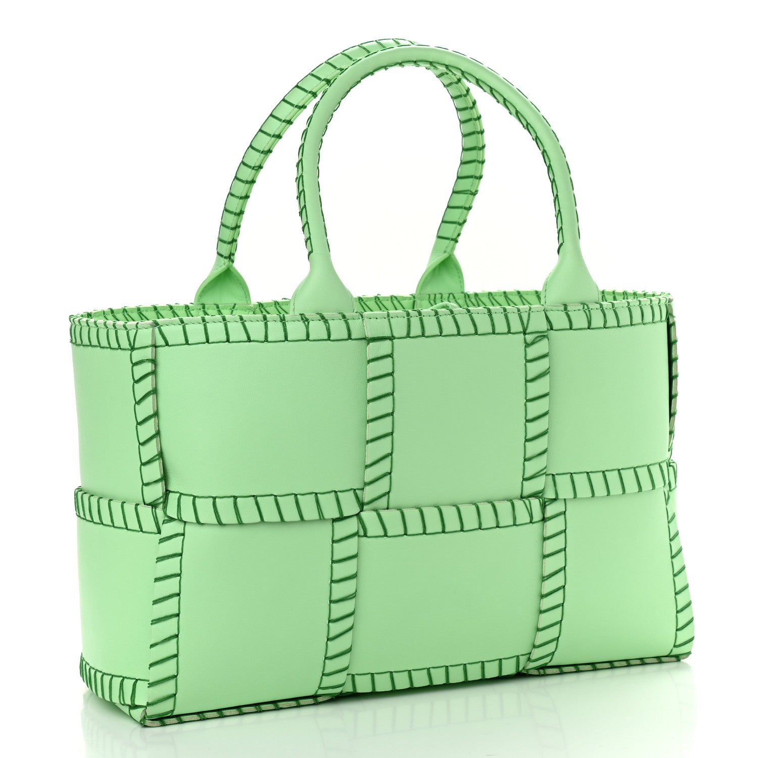 Bottega Veneta Nappa Maxi Intrecciato Overlock Stitched Small Arco Tote Wasabi Parakeet 4 of 11