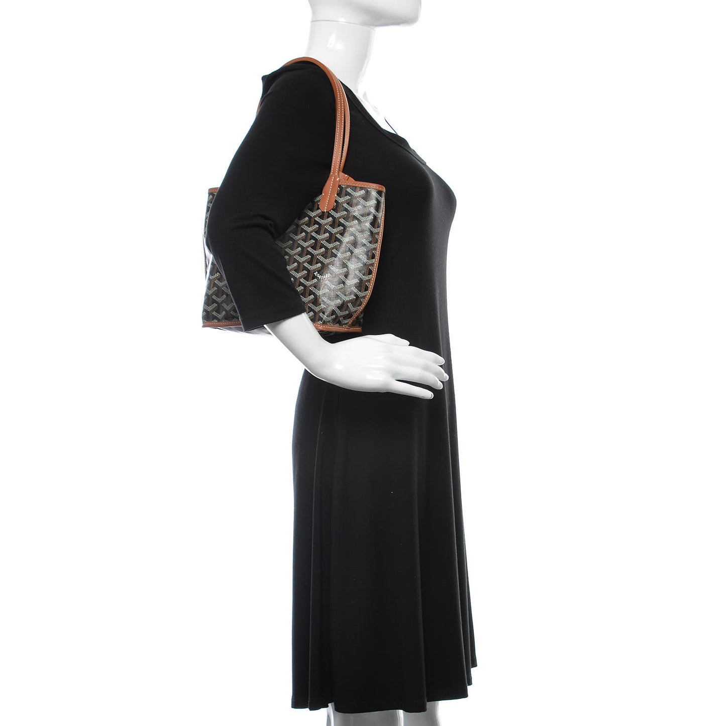 Goyardine Reversible Mini Anjou Black Gold
