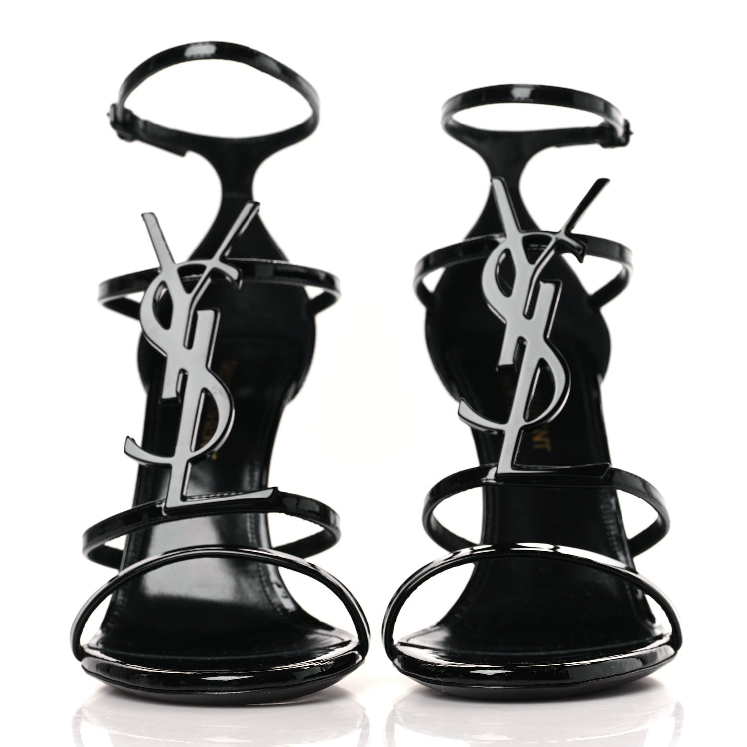 Saint Laurent Patent Cassandra 100 Sandals 37 Black 2 of 9