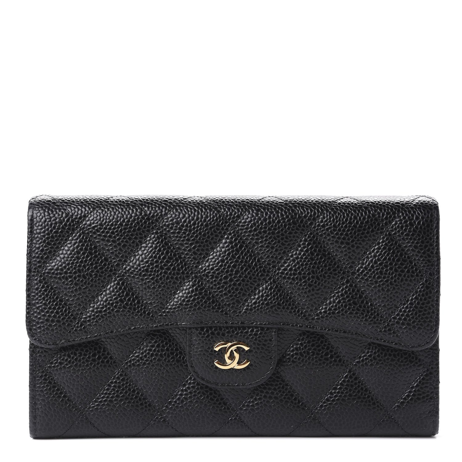 Chanel Caviar Quilted Large Flap Wallet Black 1 of 12