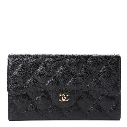 Chanel Caviar Quilted Large Flap Wallet Black 1 of 12
