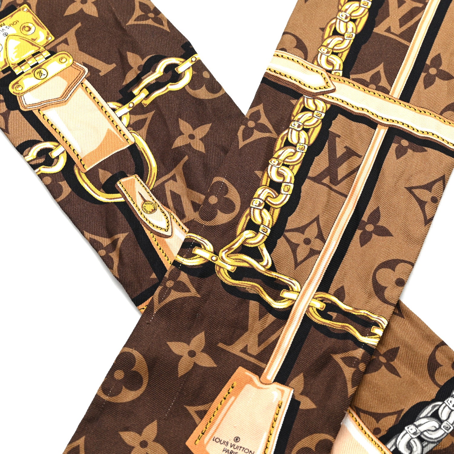 Louis Vuitton Silk Monogram Confidential Bandeau Brown 3 of 3