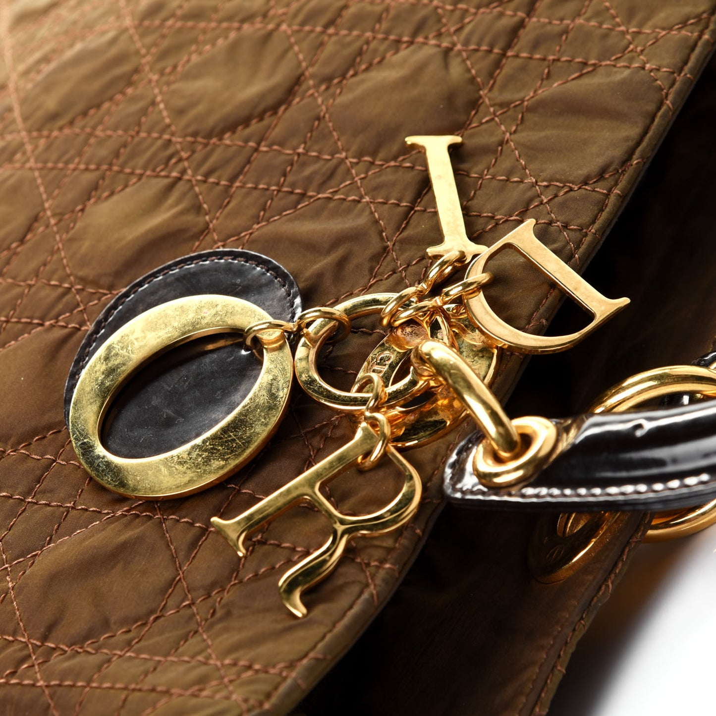 Nylon Cannage Medium Lady Dior Brown
