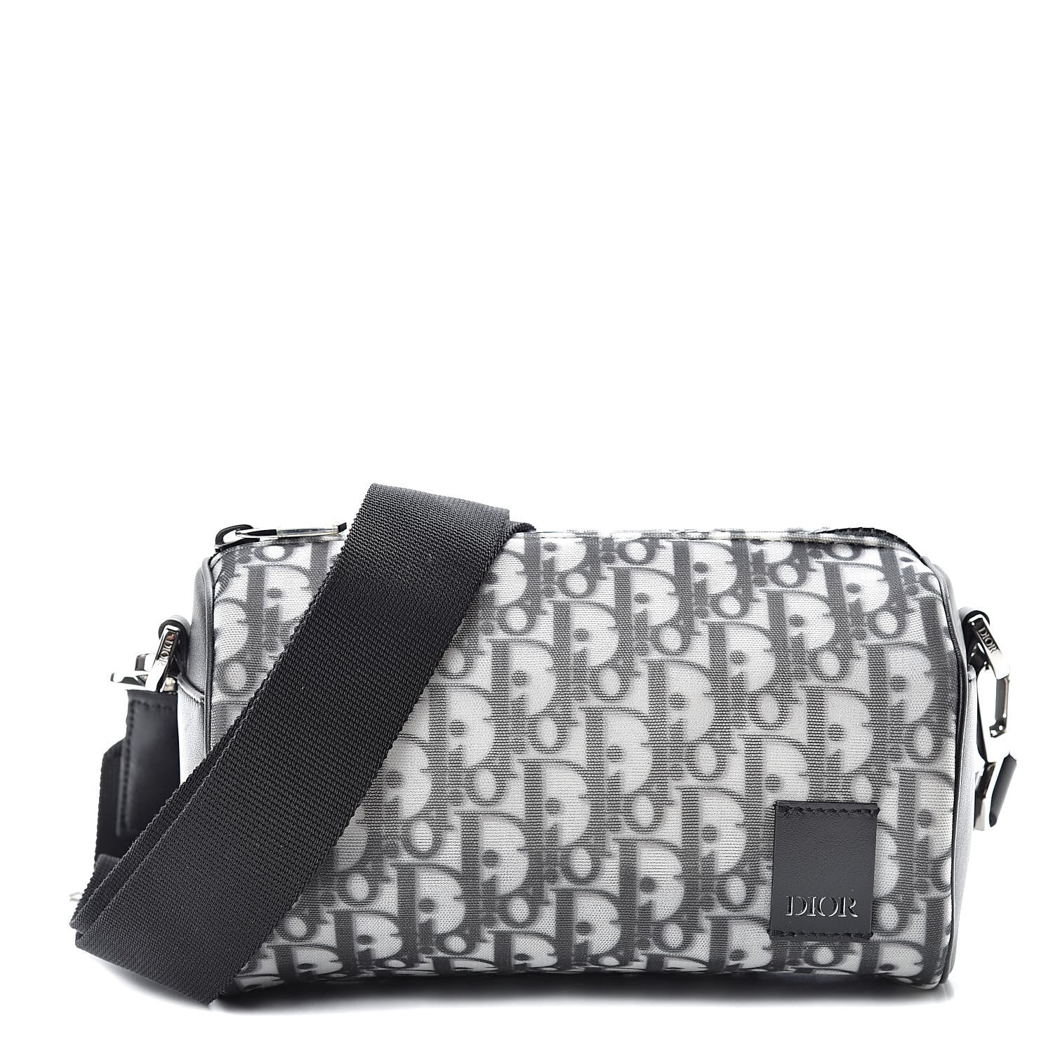 Christian Dior Technical Fabric Calfskin Oblique Roller Shoulder Bag Black 1 of 10
