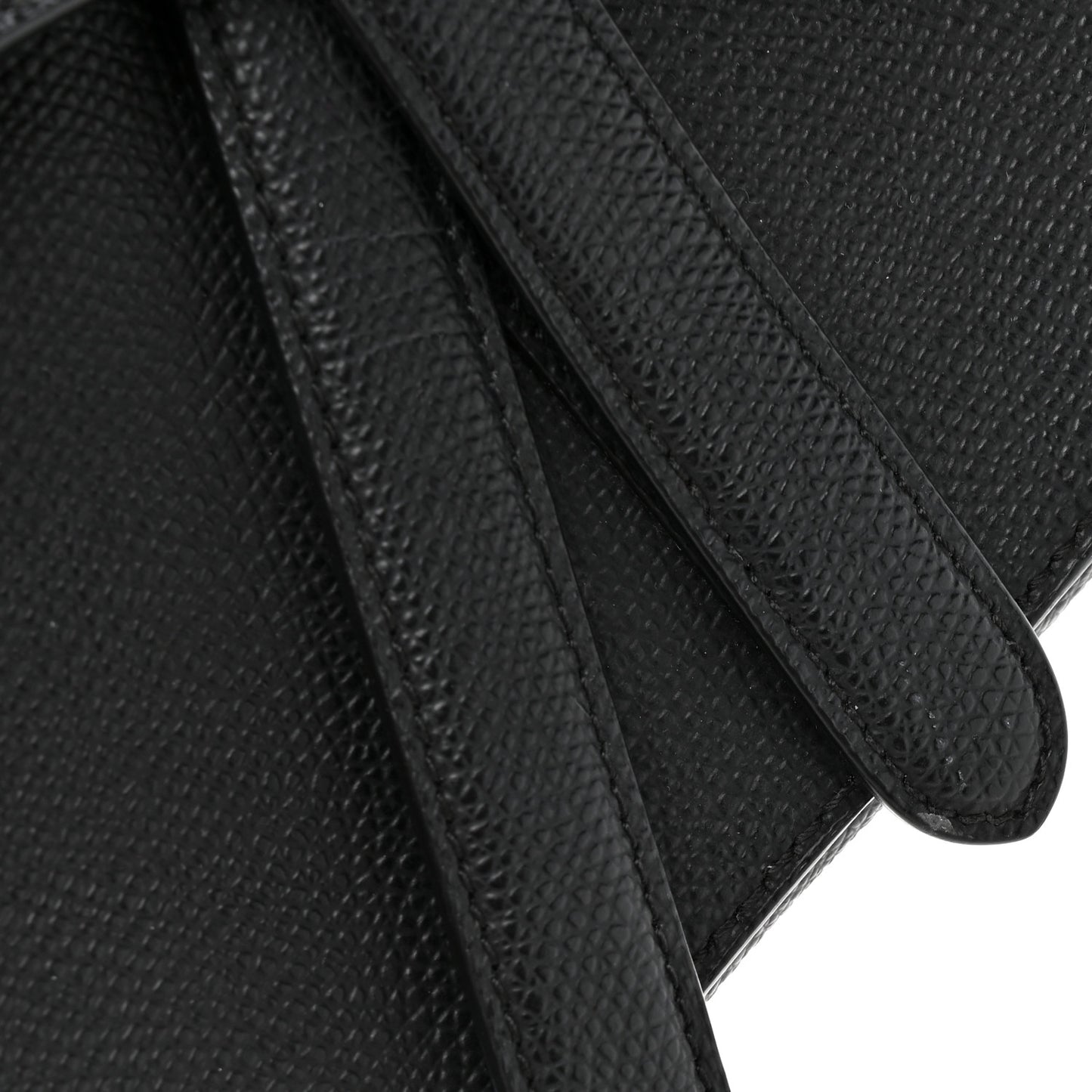 Grained Calfskin Mini Saddle Bag Black