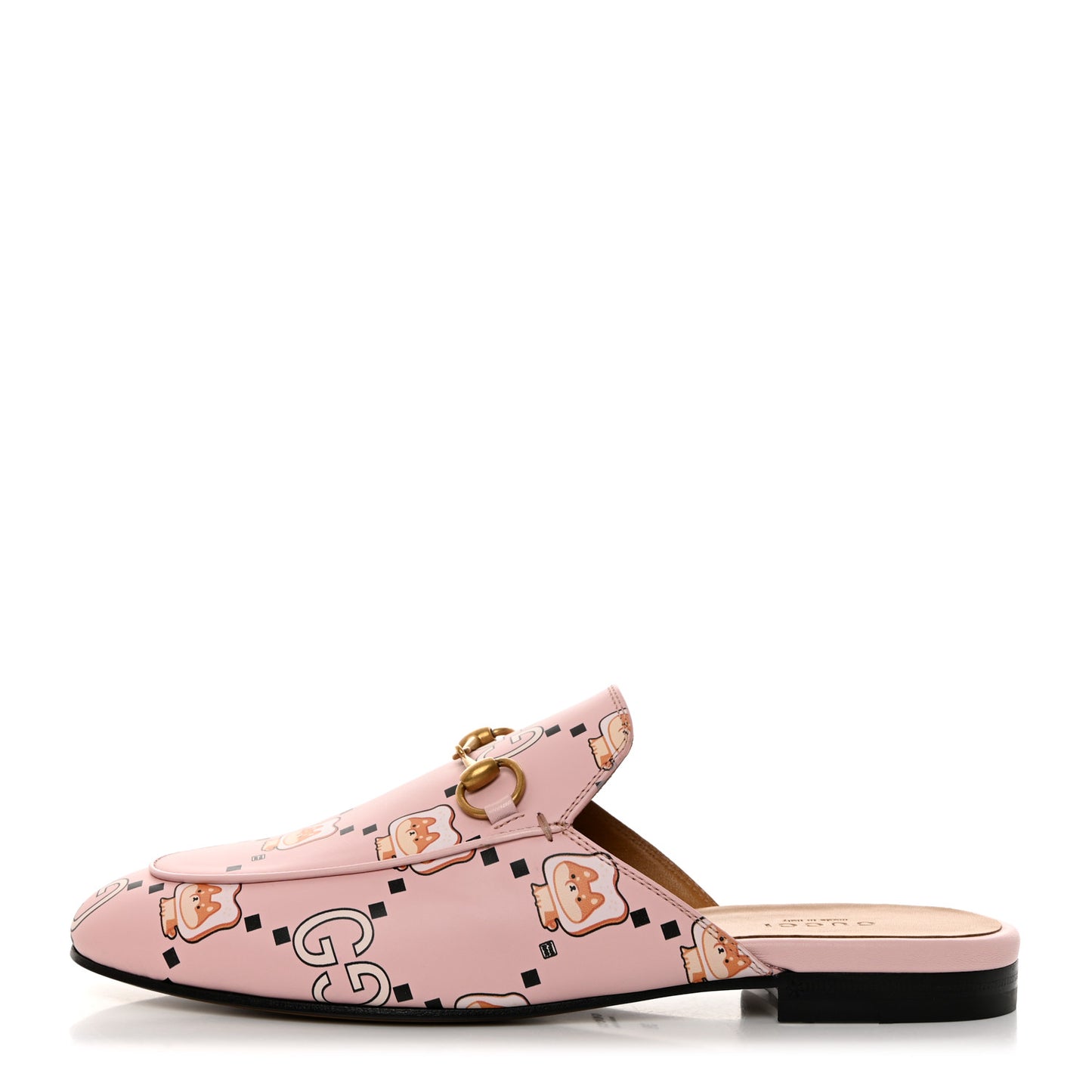 X PIKARAR Calfskin Monogram Print Womens Princetown Slippers 38 Pink Multicolor