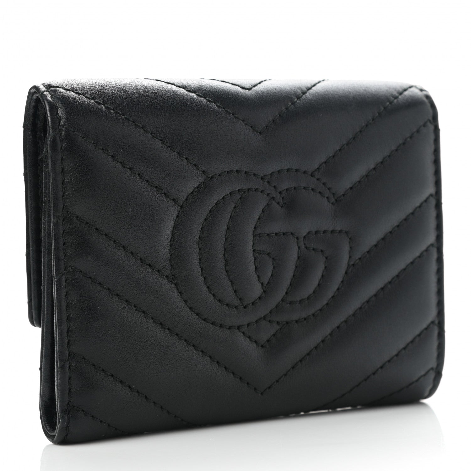 Gucci Calfskin Matelasse GG Marmont Wallet Black 3 of 8