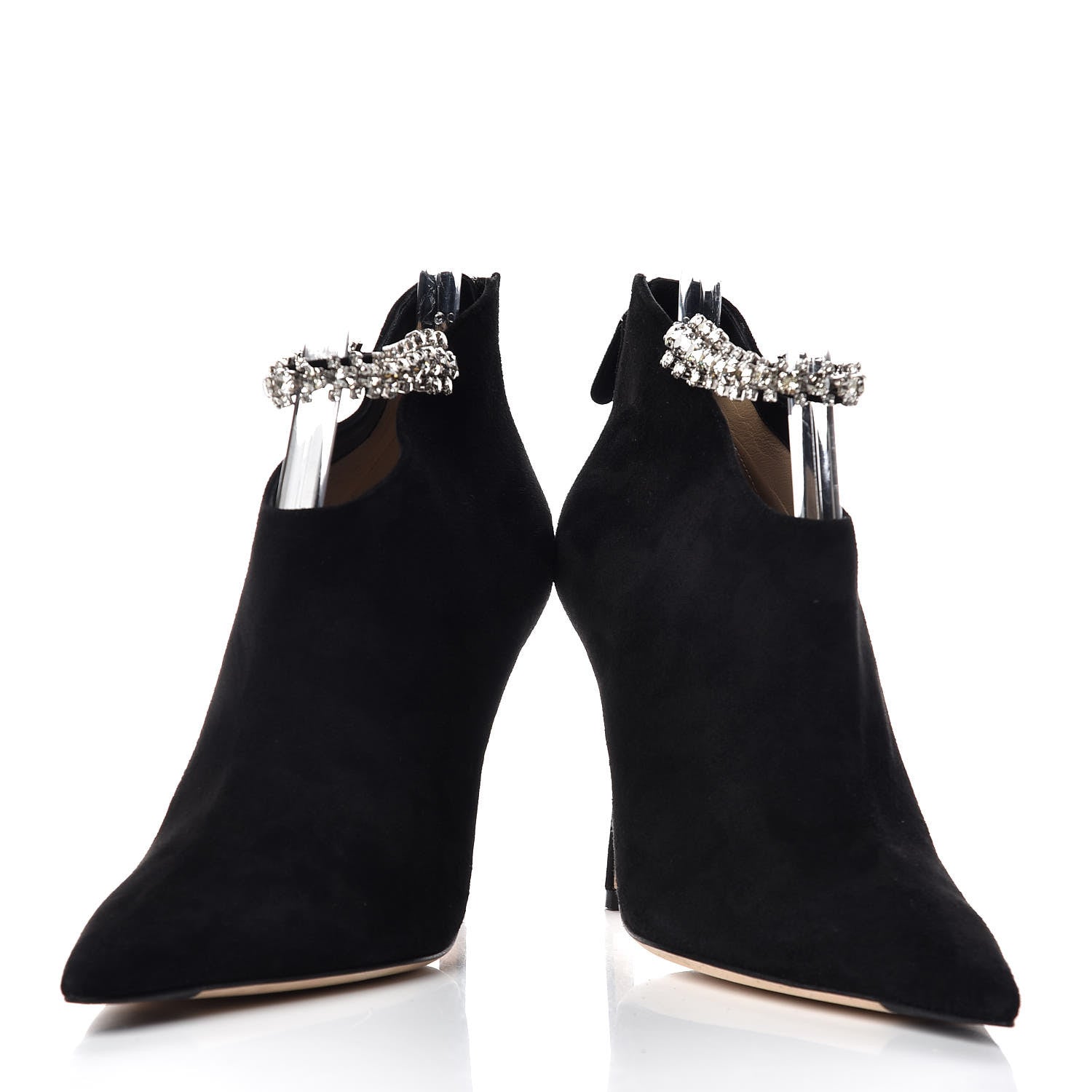 Jimmy Choo Suede Crystal Blaize 100 Ankle Boots 38.5 Black 6 of 14