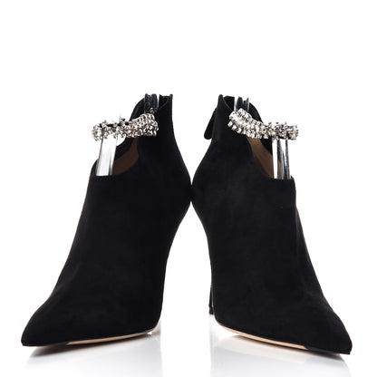 Jimmy Choo Suede Crystal Blaize 100 Ankle Boots 38.5 Black 6 of 14