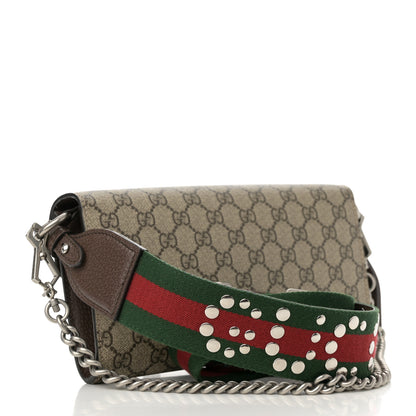 Gucci GG Supreme Web Monogram Textured Dollar Calfskin Dionysus Small Shoulder Bag Beige Ebony New Acero 3 of 16