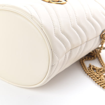 Gucci Calfskin Matelasse Mini GG Marmont 2.0 Bucket Bag White 8 of 9