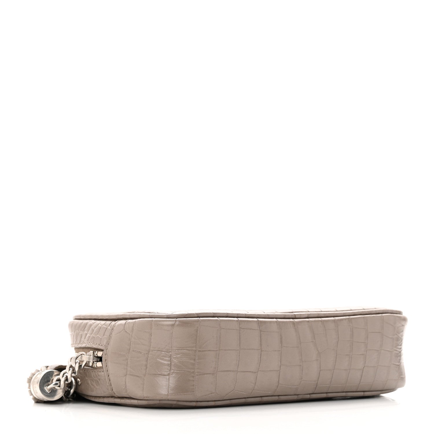 Saint Laurent Calfskin Crocodile Embossed Monogram Mini Lou Camera Bag Fog 4 of 13