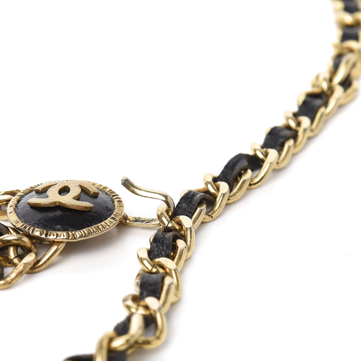 Chanel Lambskin CC Chain Belt Black Gold 3 of 9