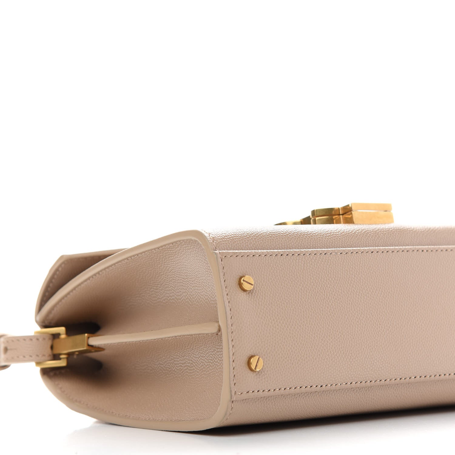 Saint Laurent Grain de Poudre Mini Classic Monogram Cassandra Top Handle Beige 7 of 8