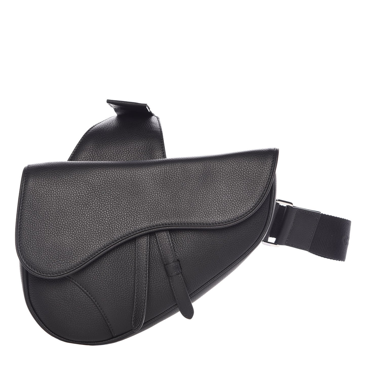 Grained Calfskin Kim Jones Saddle Bag Black