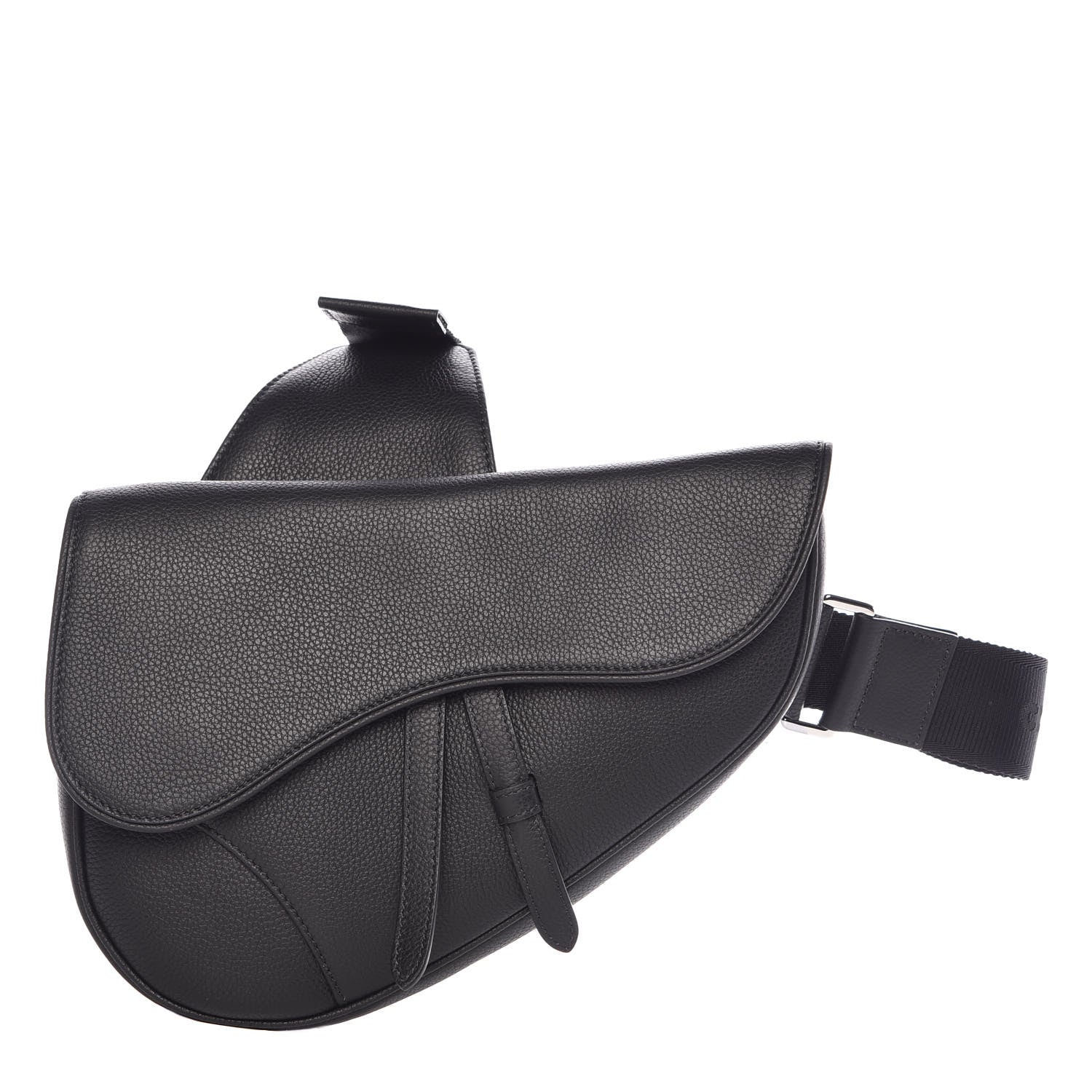 Christian Dior Grained Calfskin Kim Jones Saddle Bag Black 1 of 8