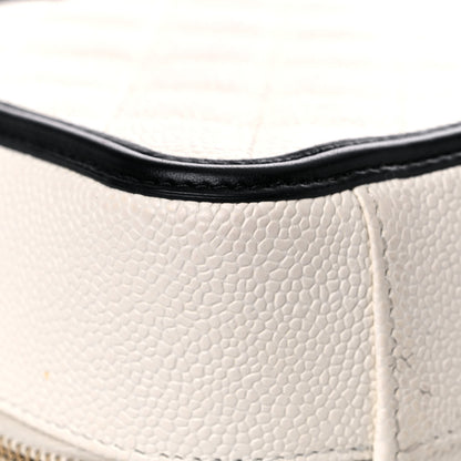 Chanel Caviar Quilted Medium CC Filigree Vanity Case White Black 10 of 19