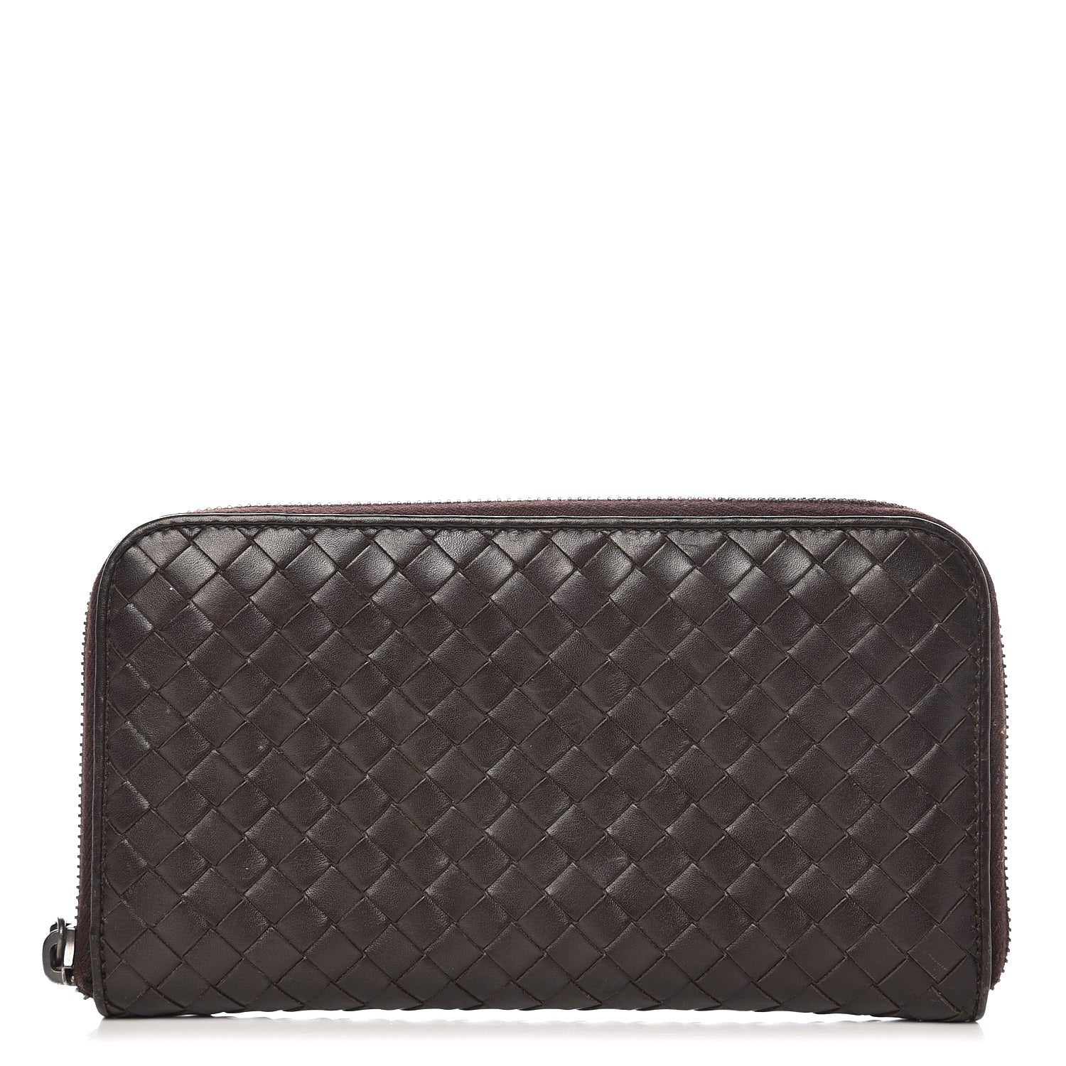 Bottega Veneta Nappa Intrecciato Zip Around Wallet Ebano 1 of 7