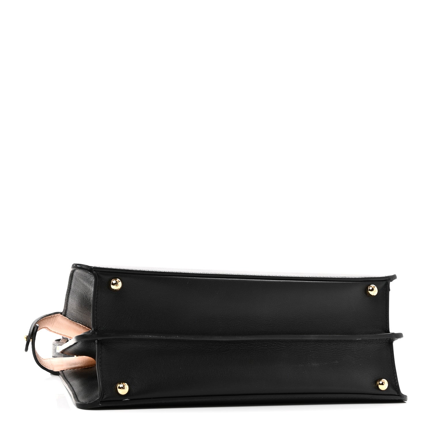 Fendi Vitello Seta Shiny Nappa Medium Peekaboo I SEE U Satchel Black Light Rose 4 of 9