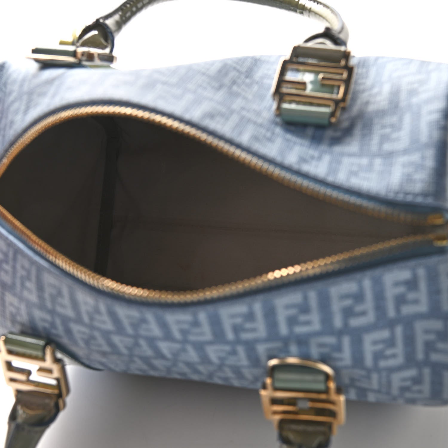 Fendi Zucchino Patent Forever Boston Celeste Grigio Lunai Multicolor 5 of 10